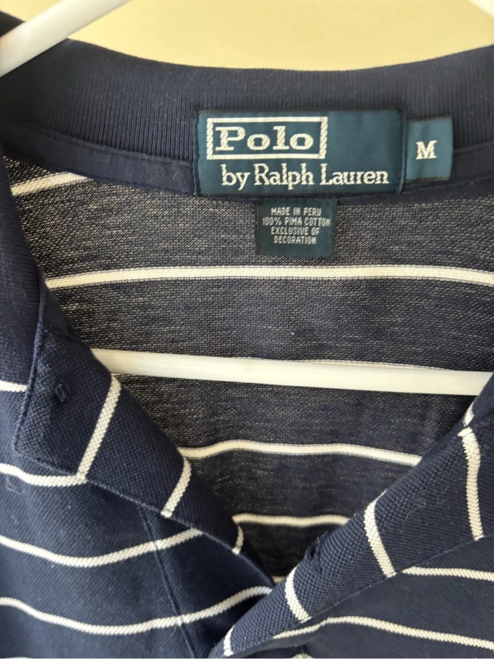 Like new Polo by Ralph Lauren Navy with White Stripe Polo